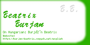 beatrix burjan business card